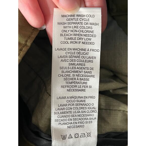 Frame pants pleated cotton twill wide leg green size 31 - Picture 6 of 7